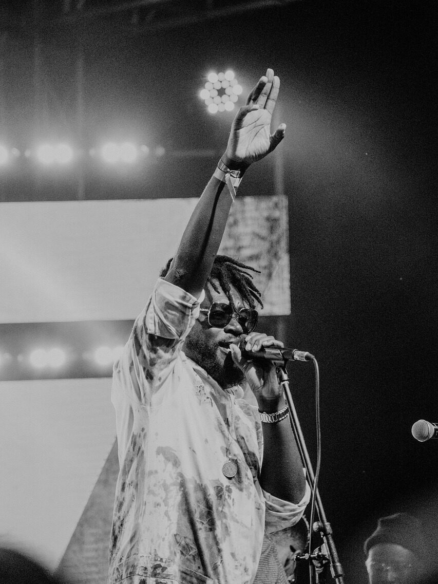 singing, concert, singer, music, microphone, event, stage, performance, lights, rock, dark, man, gray microphone, gray event, gray concert